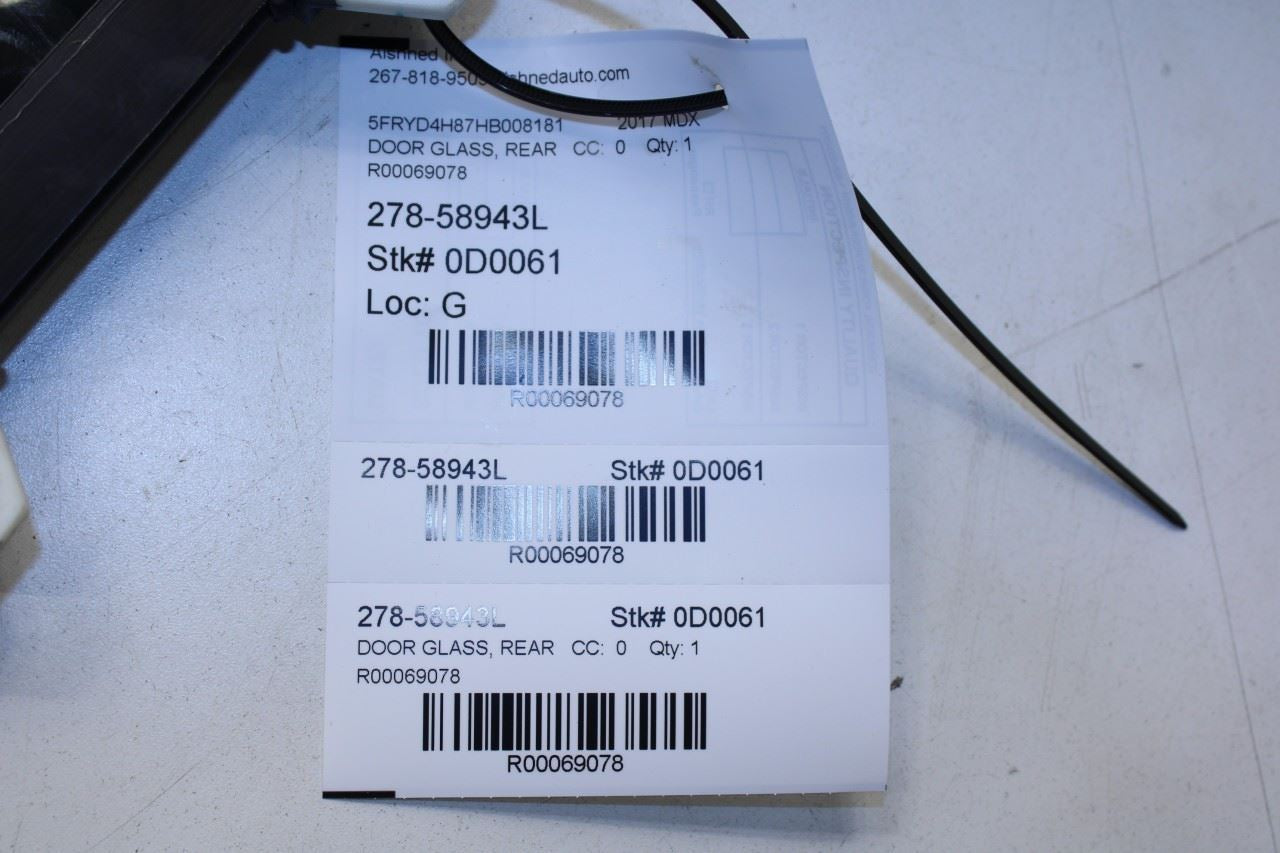 2014-2020 Acura MDX Advance Rear Left Side Door Window Glass 73450-TZ5-H00 OEM - Alshned Auto Parts