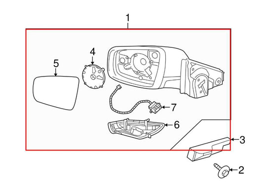 10-12 Buick LaCrosse CXL Passenger RH Side Rear View Mirror 22857477 OEM *ReaD* - Alshned Auto Parts