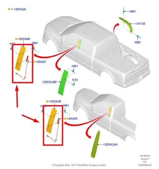 2015-2024 Ford F150 Front Right Side Door B-Pillar Molding FL3Z-1520554-BAS OEM - Alshned Auto Parts