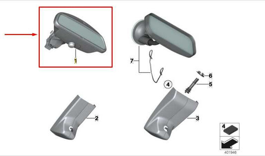 2015-2016 BMW 435I Gran Coupe xDrive Inside Rear View Mirror 51166821263 OEM - Alshned Auto Parts