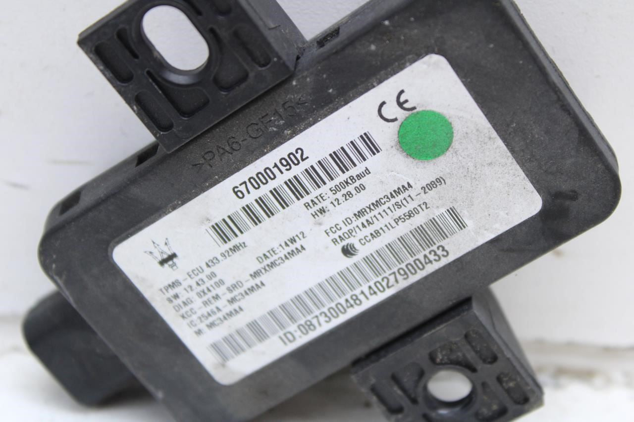 14-17 Maserati Ghibli Tire Pressure Monitoring TPMS Control Module 670001902 OEM - Alshned Auto Parts