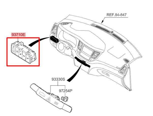 2019-21 Hyundai Tucson Value Dash Driver Left Side Multifunction Switch w/ Trim - Alshned Auto Parts