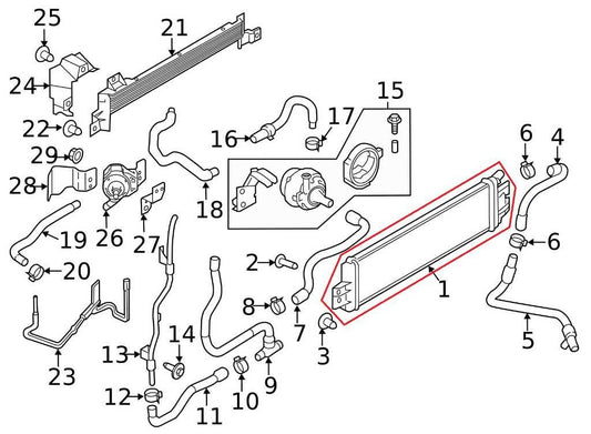 16-24 Infiniti Q50 Premium 3.0L Auxiliary Sub Radiator 21457-5CA5A *ReaD - Alshned Auto Parts