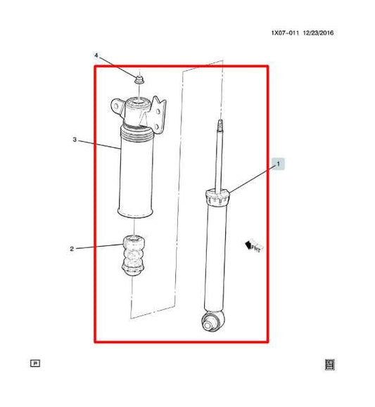 2018-24 Chevrolet Equinox LT AWD Rear LH or RH Shock Strut Absorber 84361747 OEM - Alshned Auto Parts