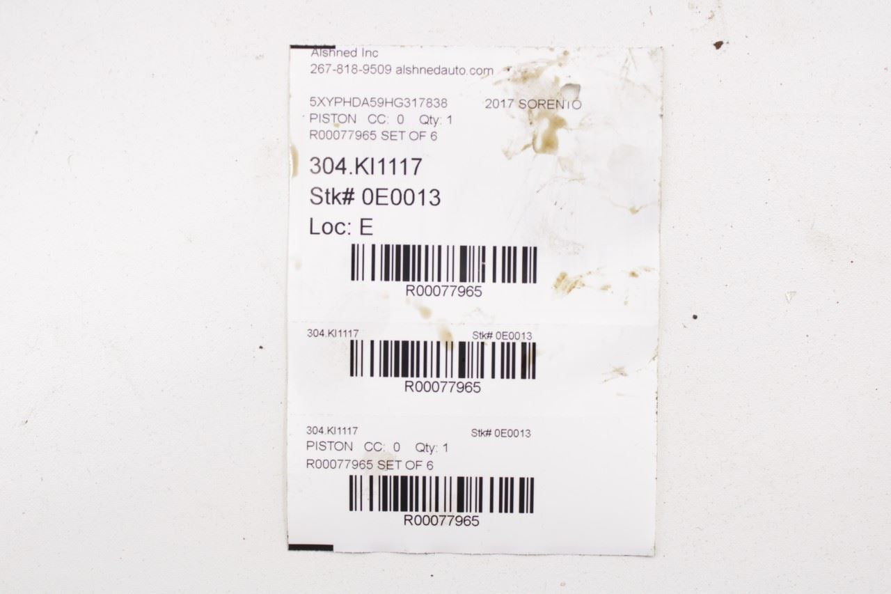 14-18 Kia Sorento EX 3.3L Engine Piston with Connecting Rod Set of 6 23041-3CFB0 - Alshned Auto Parts