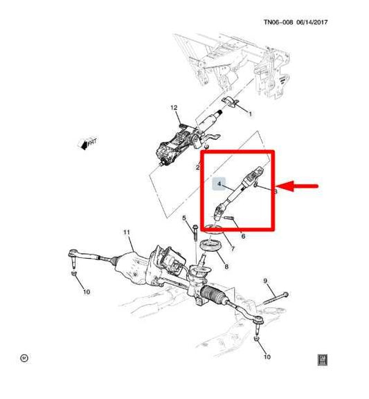 17-23 GMC Acadia SLT-1 AWD Steering Column Intermediate Lower Shaft 23134851 OEM - Alshned Auto Parts