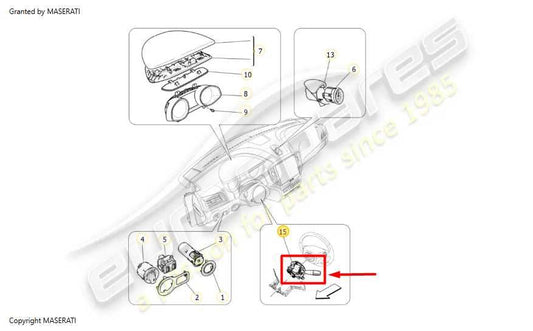 2014-20 Maserati Ghibli 3.0L Steering Column Turn Signal Wiper Switch 670025007 - Alshned Auto Parts