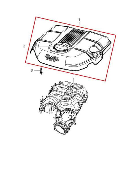 2011-2015 Dodge Durango SXT 3.6L Engine Appearance Motor Cover 68022193AE OEM - Alshned Auto Parts