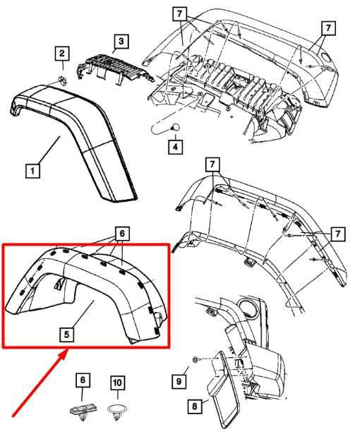 2007-2017 Jeep Wrangler Sahara 4Dr Rear Left Quarter Wheel Opening Flare Molding - Alshned Auto Parts