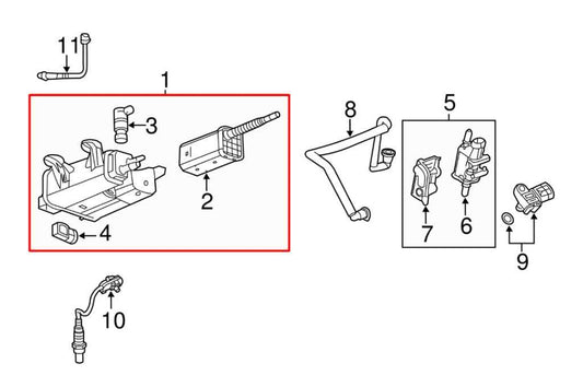 10-17 Chevrolet Equinox LS 2.4L Fuel Vapor Evaporator Emission Canister 23156464 - Alshned Auto Parts