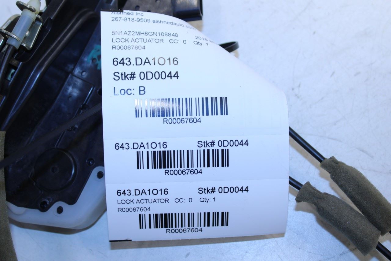 2015-2024 Nissan Murano Platinum Rear Left Door Lock Latch Actuator 82501-5AA0A - Alshned Auto Parts