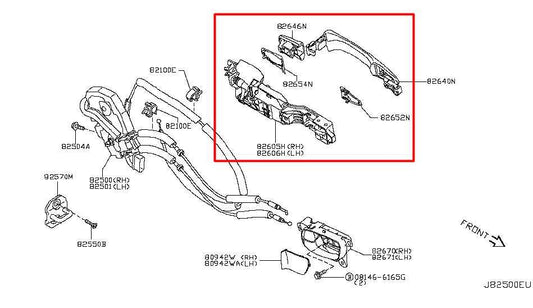 2014-2017 Infiniti QX50 3.7L AWD Rear Door Passenger Right Side Exterior Handle - Alshned Auto Parts