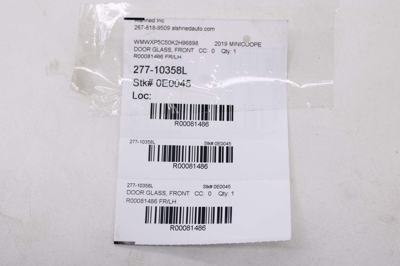 2013-2021 Mini Hardtop Cooper Front Right Door Window Movable Glass 7296448 OEM - Alshned Auto Parts