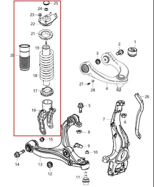 2011-2015 Dodge Durango SXT 3.6L AWD Front Left Driver Side Shock Strut Absorber - Alshned Auto Parts