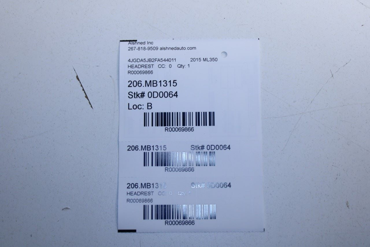 2012-15 Mercedes-Benz ML350 Rear Seat RH and LH 2nd Row Center Headrest Set of 3 - Alshned Auto Parts