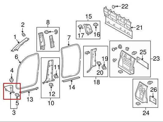 2015-2023 Toyota Tacoma Front Right Side Cowl Trim Cover Panel 62111-04050-C0 - Alshned Auto Parts