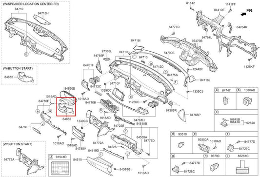 16-20 KIA Optima LX Steering Column Upper and Lower Cover Shroud 84852-D5000WK - Alshned Auto Parts