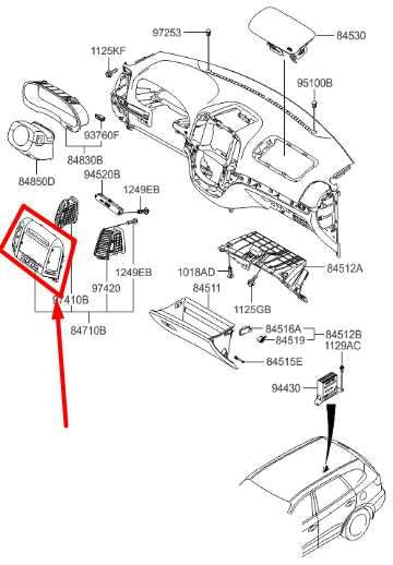 2009-2012 Hyundai Santa Fe Dash Instrument Panel Radio Trim Bezel 84740-2B401-BS - Alshned Auto Parts
