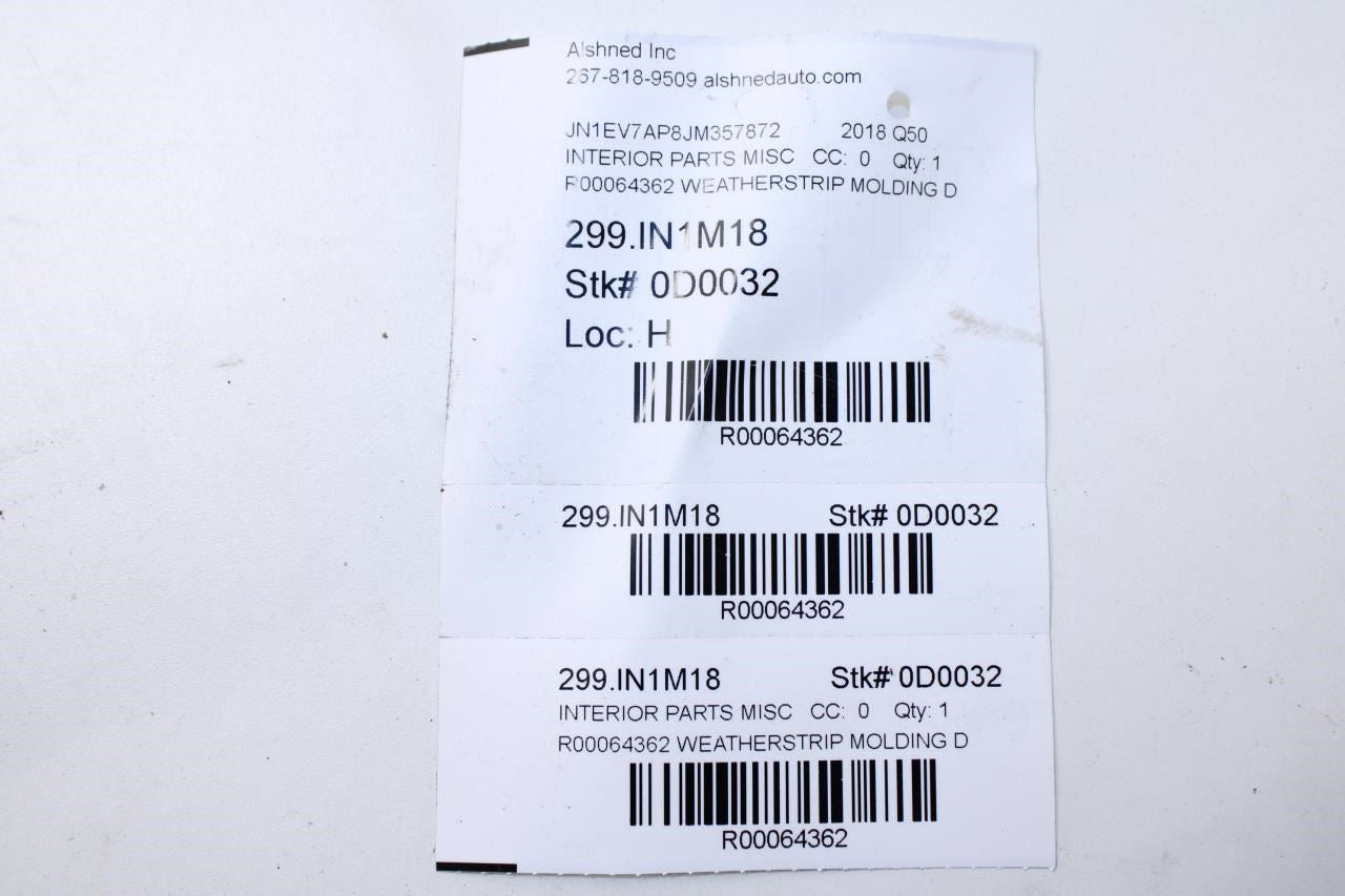 2014-23 Infiniti Q50 RWD FR RH Door Belt Inner Outer Molding Weatherstrip *ReaD* - Alshned Auto Parts