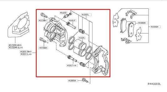 2013-2020 Nissan Pathfinder SV Front Right Side Brake Disc Caliper 41001-3JA0C - Alshned Auto Parts