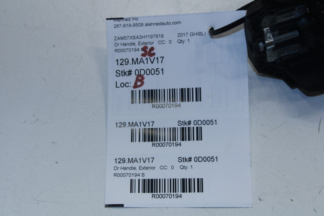 2017-21 Maserati Ghibli 3.0L RWD Rear Passenger Right Side Door Exterior Handle - Alshned Auto Parts