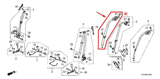 18-22 Honda Accord Rear Right Side 2nd Row Seat Belt Retractor 82450-TVA-A01 OEM - Alshned Auto Parts