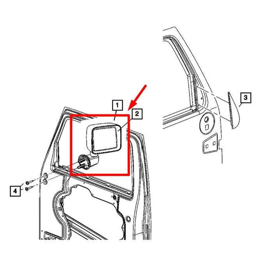 2011-2013 Jeep Wrangler Sahara 3.6L Right Side Rear View Mirror 5182174AA OEM - Alshned Auto Parts