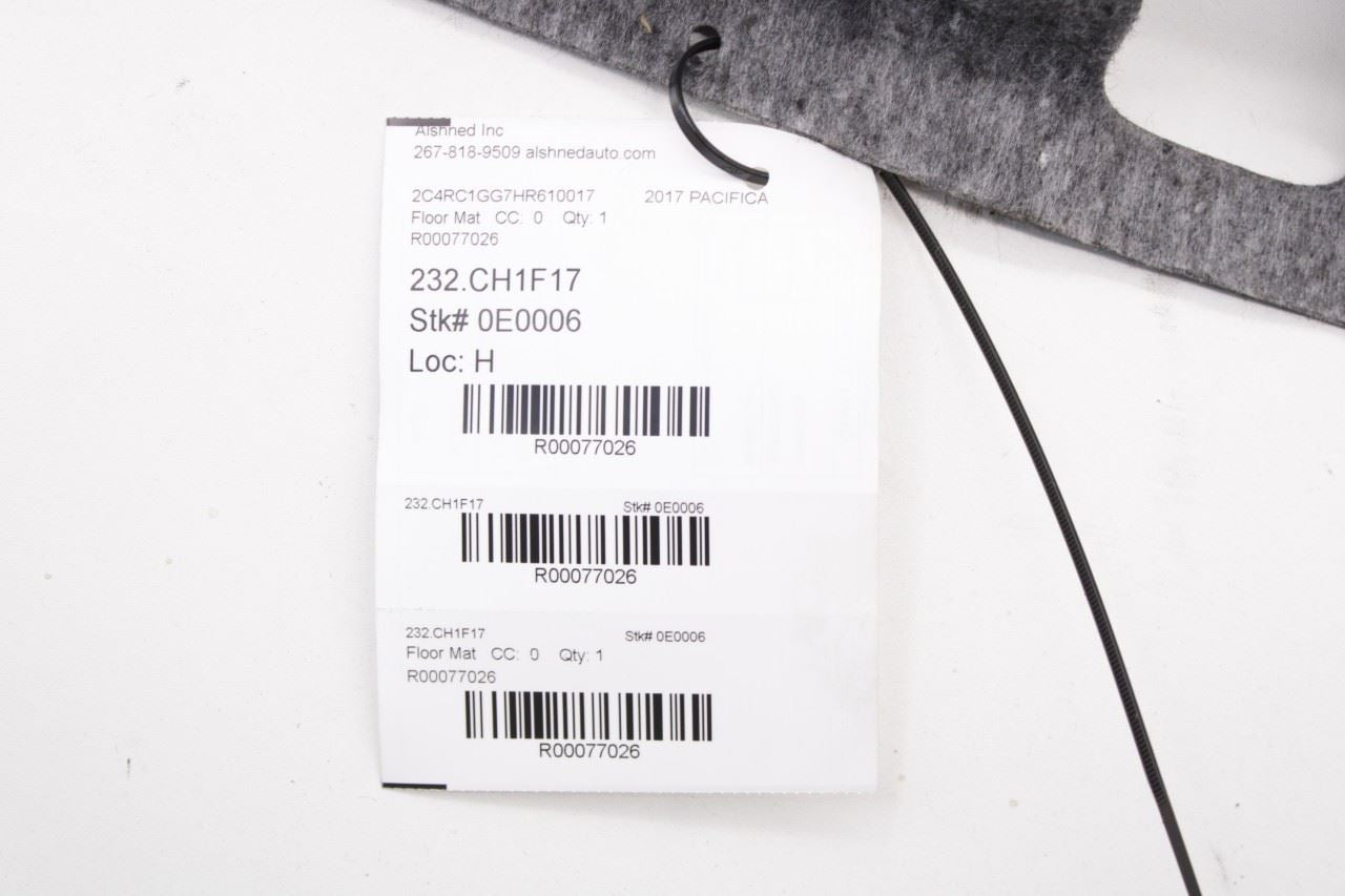 2017-24 Chrysler Pacifica Limited Rear 2nd Row RH and LH Floor Tub Insert Carpet - Alshned Auto Parts