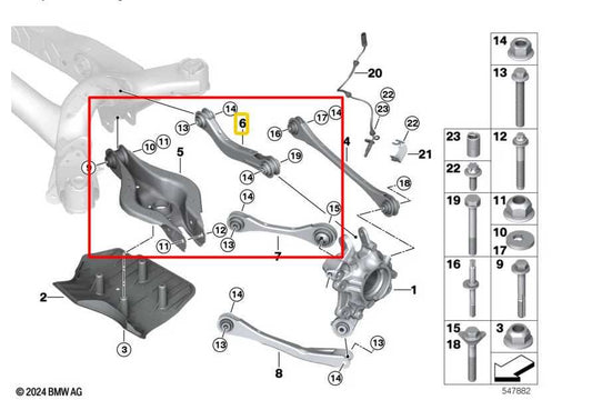 23-25 BMW 430i xDrive Gran Coupe AWD Rear Right Lower and Upper Control Arm Set - Alshned Auto Parts
