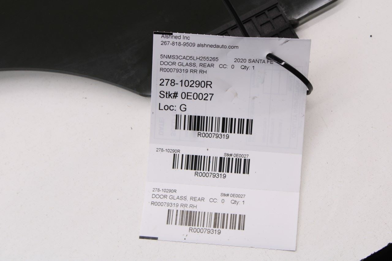 2019-2023 Hyundai Santa Fe SEL Rear Right Side Door Window Glass 83421-S1010 OEM - Alshned Auto Parts