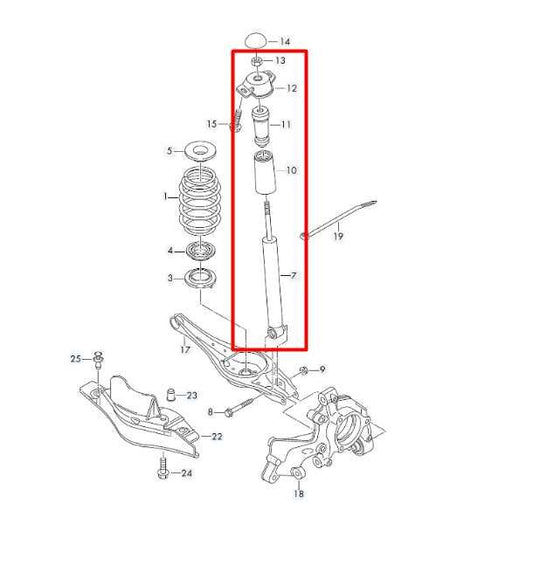 19-24 Audi Q3 S Line AWD Rear Right Side Shock Strut Absorber 5QF-513-049-CM OEM - Alshned Auto Parts