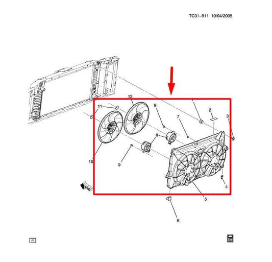 07-13 Chevrolet Silverado 1500 Dual Radiator Cooling Fan Motor Assy 15780788 OEM - Alshned Auto Parts
