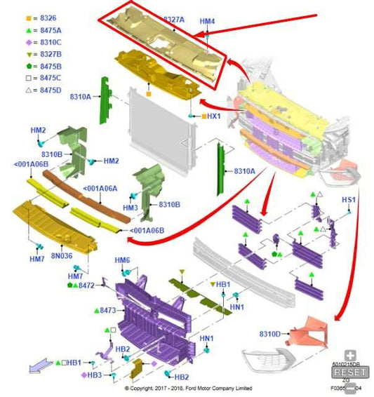 18-23 Ford Mustang 5.0L Upper Radiator Support Access Cover JR3B-8C291-AD *ReaD* - Alshned Auto Parts