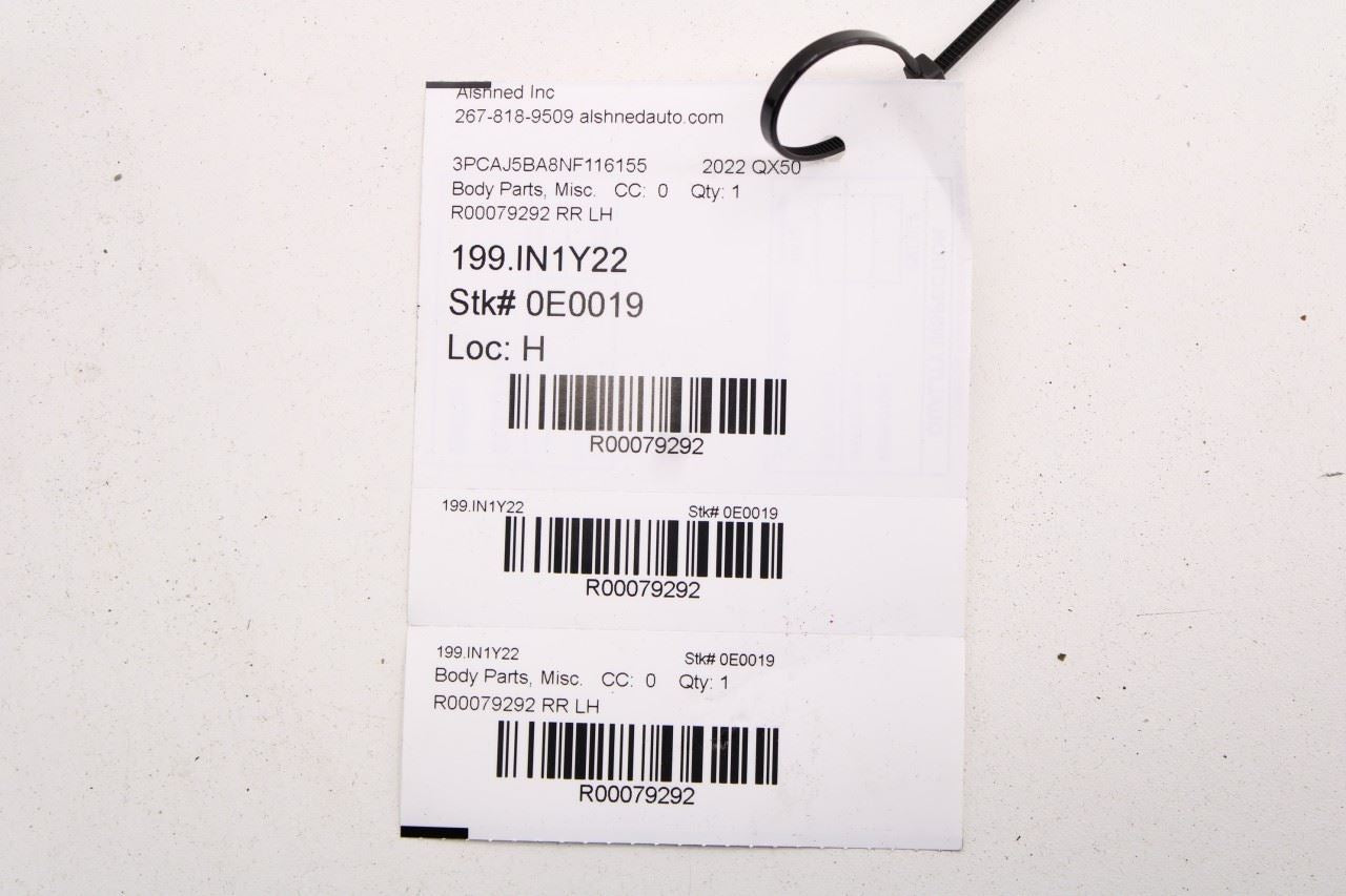 2019-2025 Infiniti QX50 LUXE Rear Left Door Weatherstrip with Belt Molding Set - Alshned Auto Parts