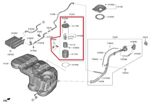 2021-2023 Hyundai Santa Fe SEL 2.5L In Tank Fuel Pump Assembly 31110-R5200 OEM - Alshned Auto Parts