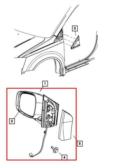 2008-20 Dodge Grand Caravan SE 3.6L Driver Left Side Rear View Mirror 5113409AI - Alshned Auto Parts