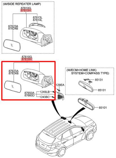 14-15 Hyundai Tucson GLS 2.0L Driver Left Side Rear View Mirror 87610-2S020 OEM - Alshned Auto Parts