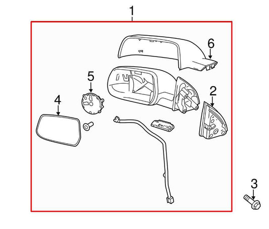 2010-2011 GMC Terrain SLE1 2.4L Driver Left Side Rear View Mirror 20858744 OEM - Alshned Auto Parts