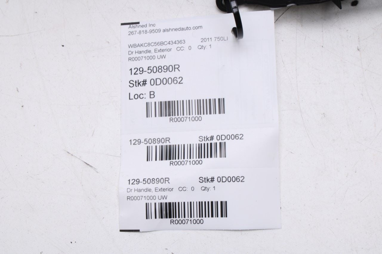 2010-15 BMW 750Li xDrive 4.4L AWD Rear Door Passenger Right Side Exterior Handle - Alshned Auto Parts