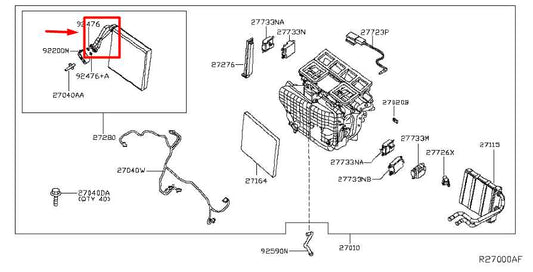2015-18 Nissan Murano Platinum 3.5L Front AC Cooler Condenser To Tank Pipe Tube - Alshned Auto Parts