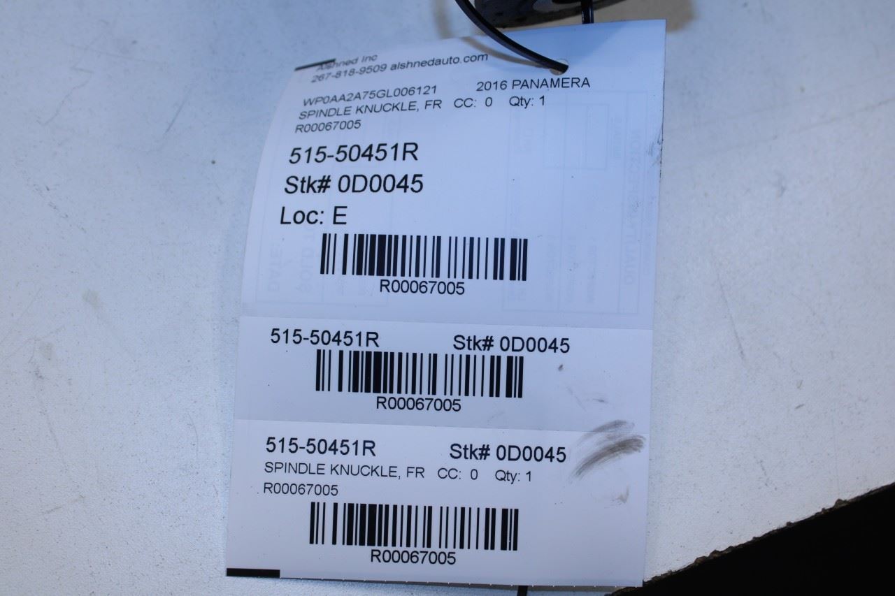 10-16 Porsche Panamera 4 3.6L AWD Front Passenger Right Side Spindle Knuckle Hub - Alshned Auto Parts