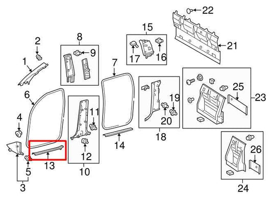 2015-23 Toyota Tacoma SR5 Front RH Door Sill Scuff Plate Trim 67913-04111 *ReaD* - Alshned Auto Parts