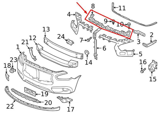 2014-2020 Infiniti QX60 Pure Front Bumper Upper Retainer 62290-3JA0A OEM - Alshned Auto Parts