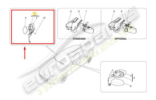 14-16 Maserati Ghibli Right Passenger Side Rear View Mirror 670048061 OEM *ReaD* - Alshned Auto Parts