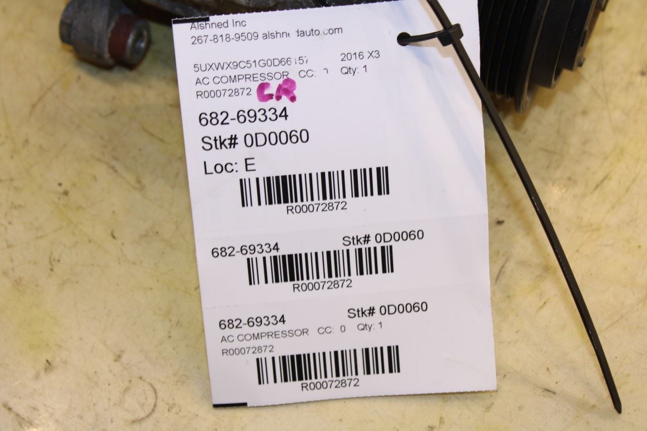 2013-2017 BMW X3 xDrive28i AC Air Conditioner Compressor 64-52-9-216-467 *ReaD* - Alshned Auto Parts