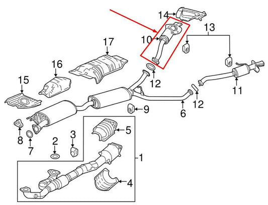 2017-20 Acura MDX Advance 3.5L AWD Rear Right Exhaust Muffler Pipe 18330-TZ5-A01 - Alshned Auto Parts