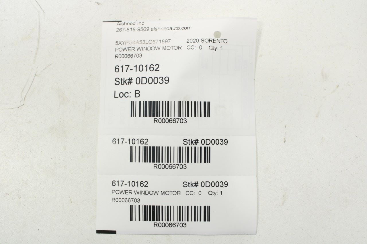 2019-2020 KIA Sorento LX Rear Right Door Power Window Motor 83460-C5220 OEM - Alshned Auto Parts