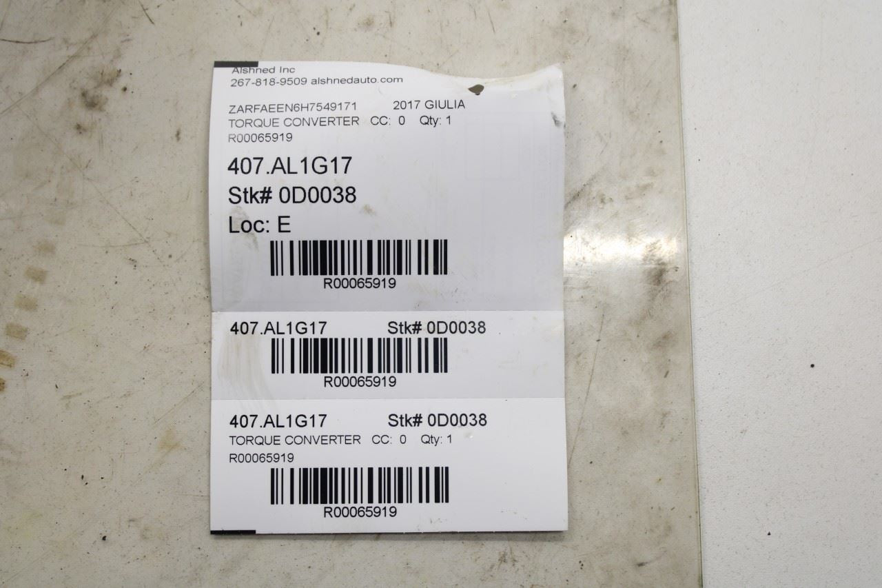 17-22 Alfa Romeo Giulia Ti 2.0L AWD Automatic Transmission Torque Converter 94K - Alshned Auto Parts