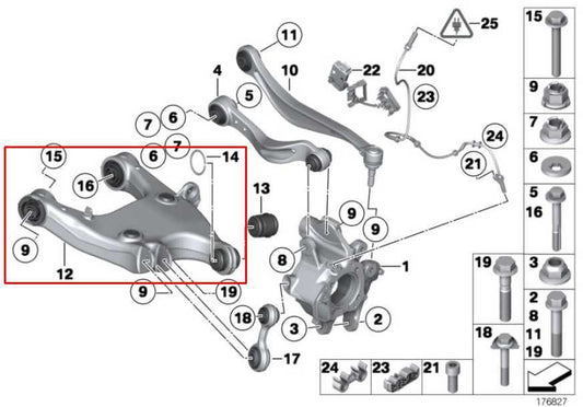2010-15 BMW 750Li xDrive AWD Rear Left Driver Side Lower Control Arm 33326865897 - Alshned Auto Parts