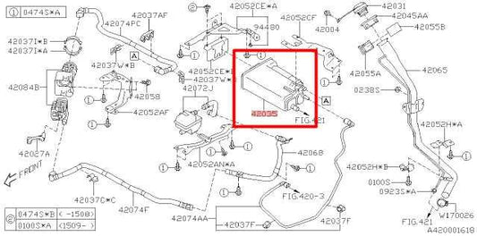 2015-2020 Subaru WRX 2.0L Fuel Vapor Evaporator Emission Canister 42035VA010 OEM - Alshned Auto Parts